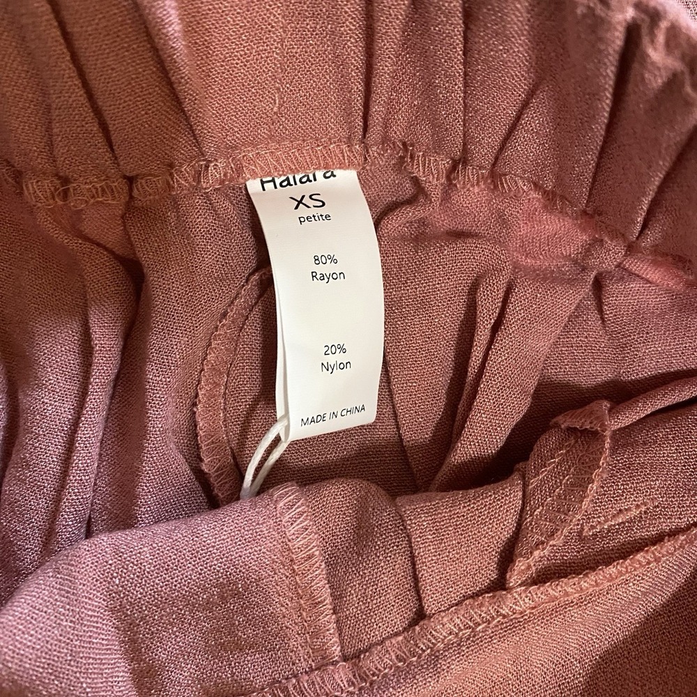 NWT Halara High Waisted Side Pocket Wide‎ Leg Palazzo Pants XS Petite Rosette - Picture 9 of 12